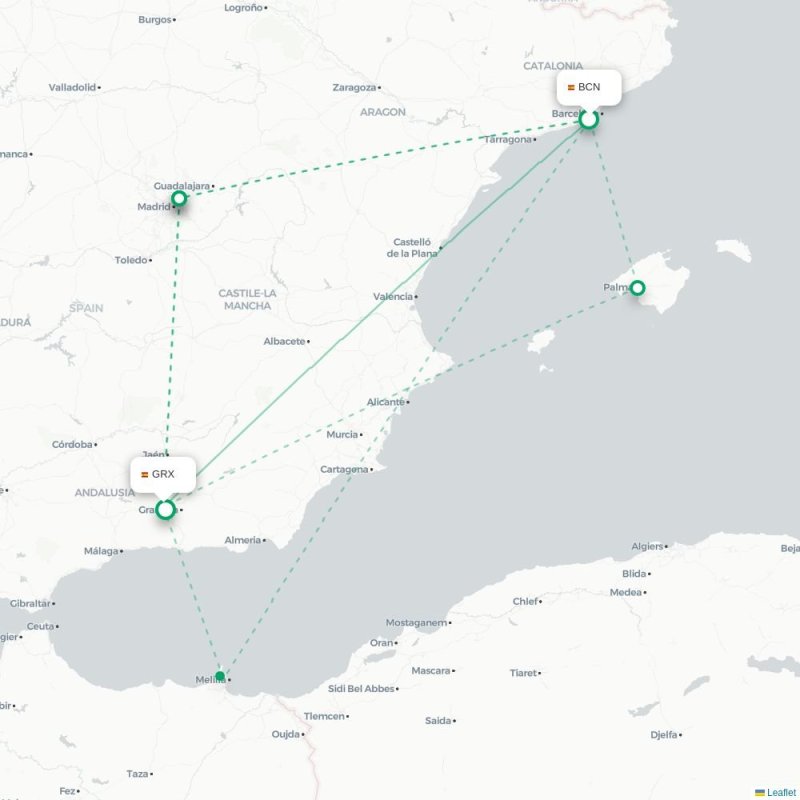 BCN - GRX route map