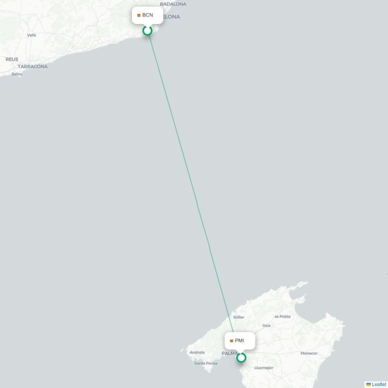BCN - PMI route map