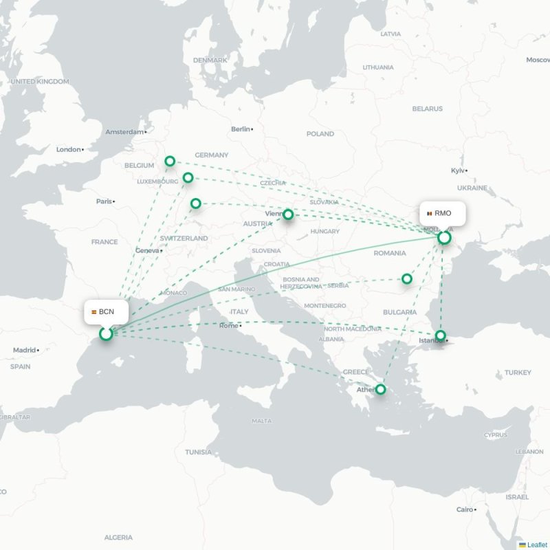 BCN - RMO route map