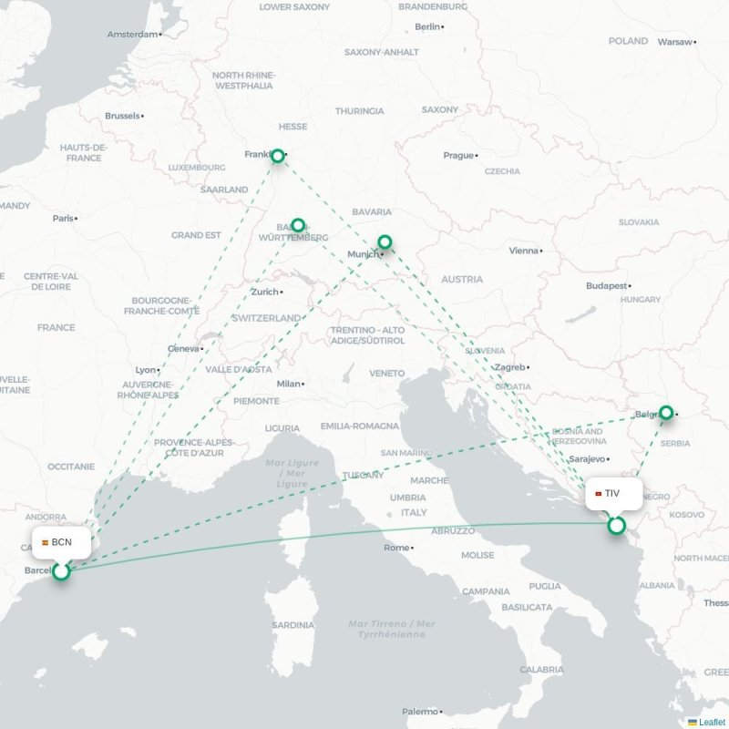 BCN - TIV route map