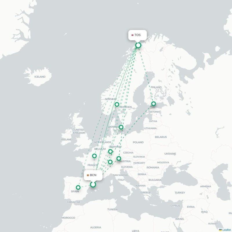 BCN - TOS route map