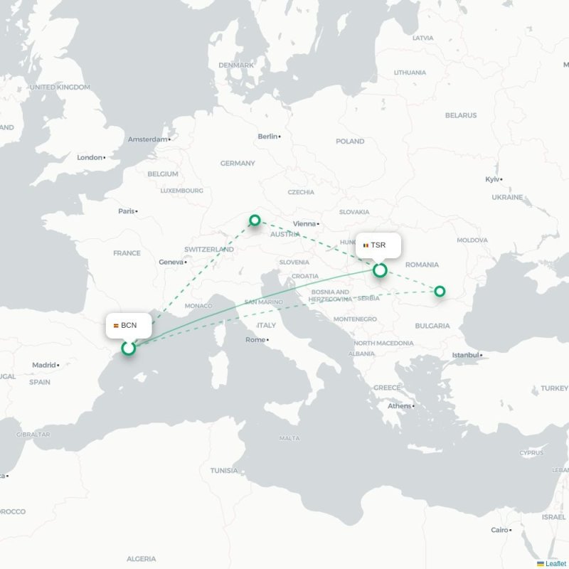 BCN - TSR route map