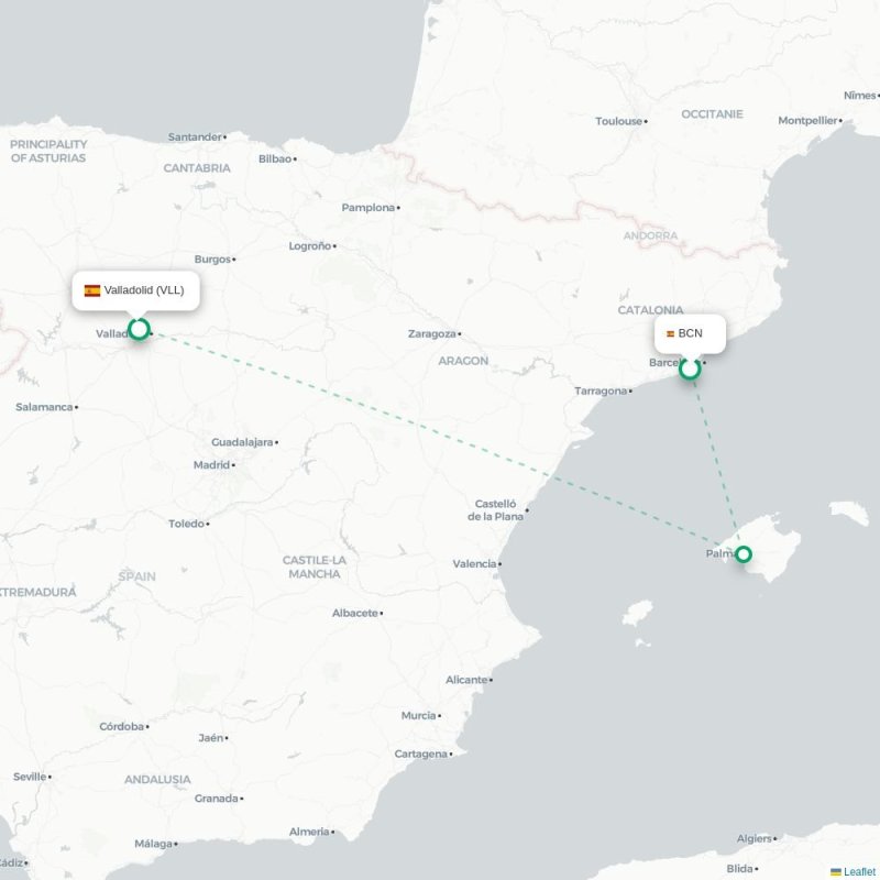 BCN - VLL route map