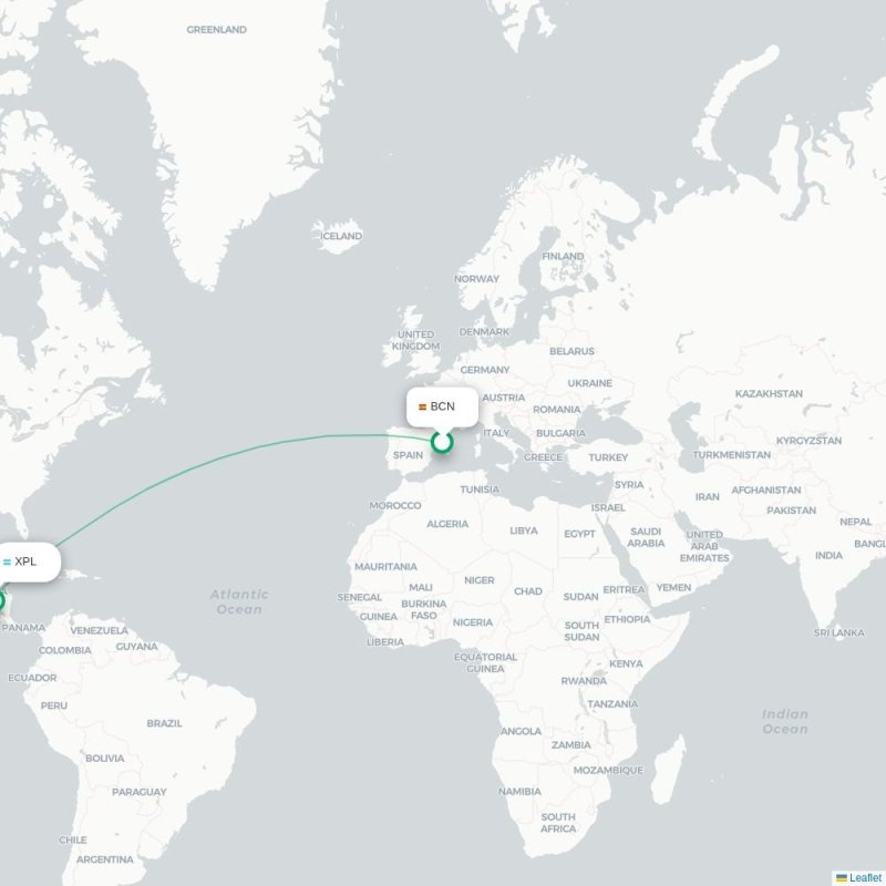 BCN - XPL route map