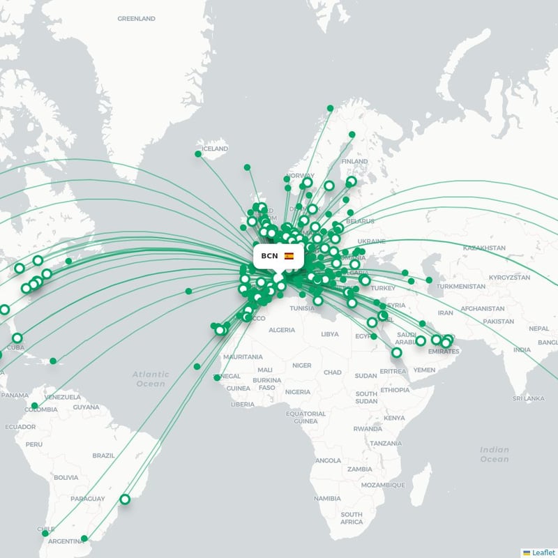 Route map Barcelona  BCN airport