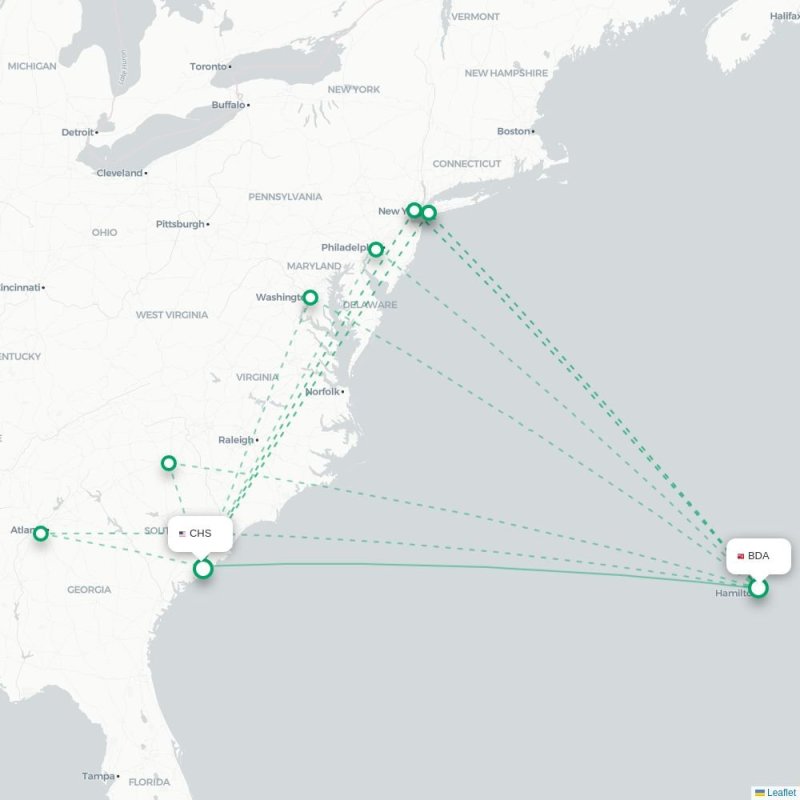 BDA - CHS route map