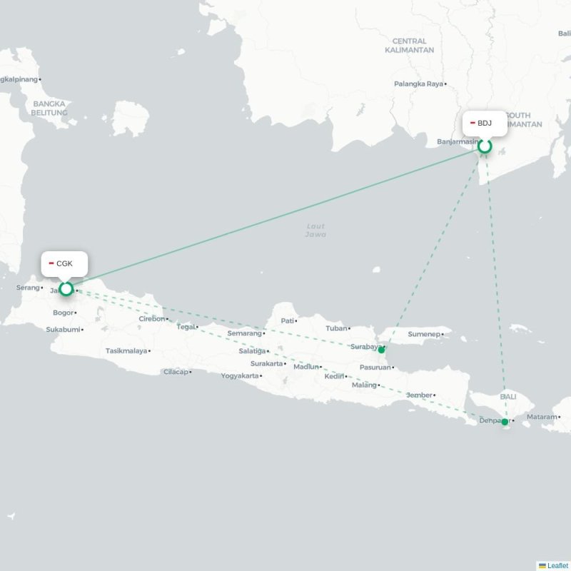 BDJ - CGK route map