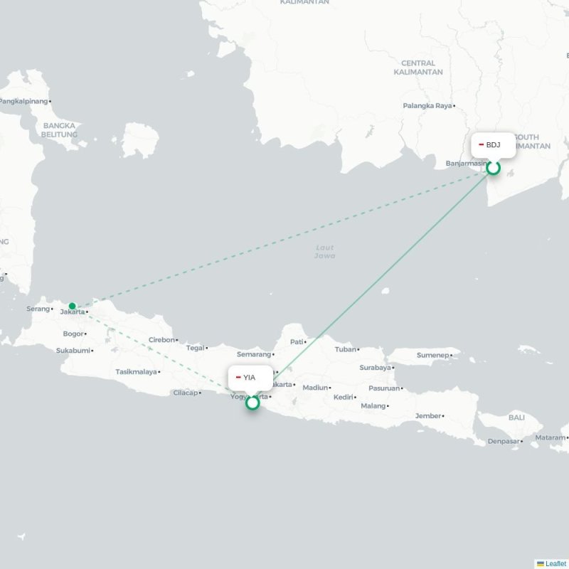 BDJ - YIA route map