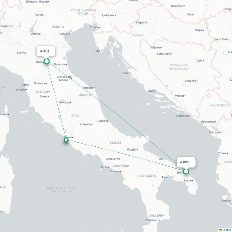 BDS - BLQ route map
