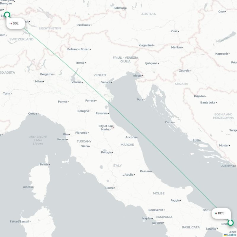 BDS - BSL route map