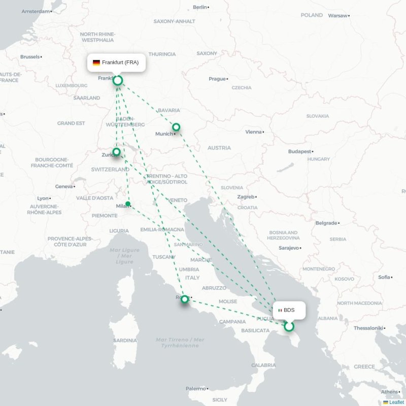 BDS - FRA route map
