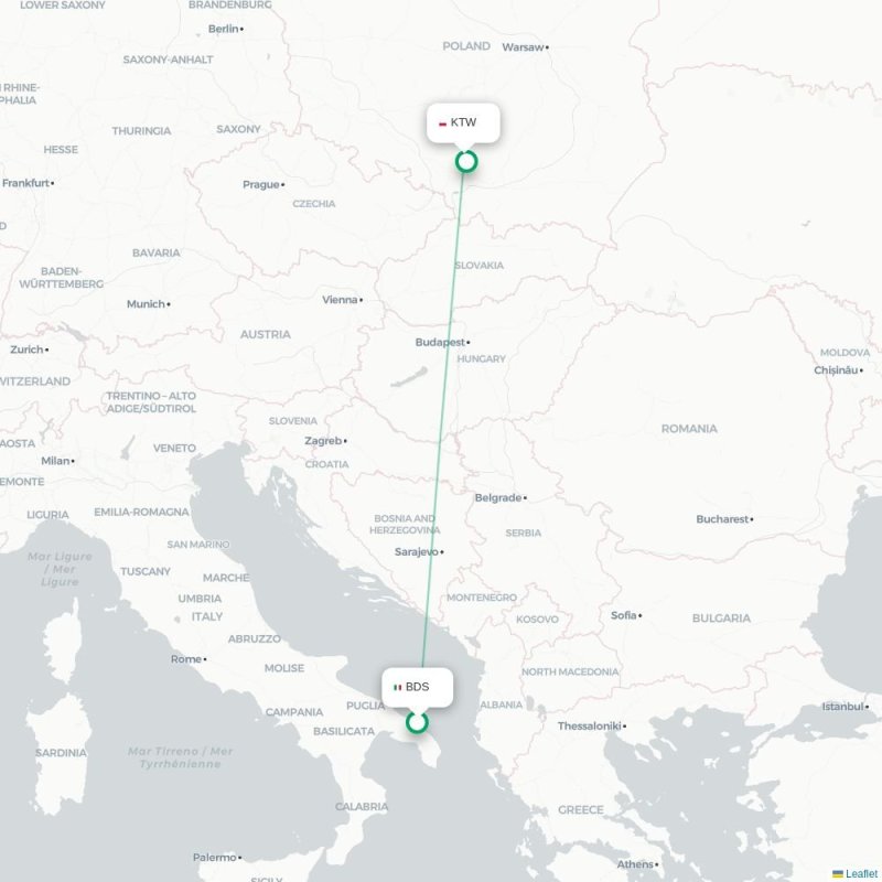 BDS - KTW route map