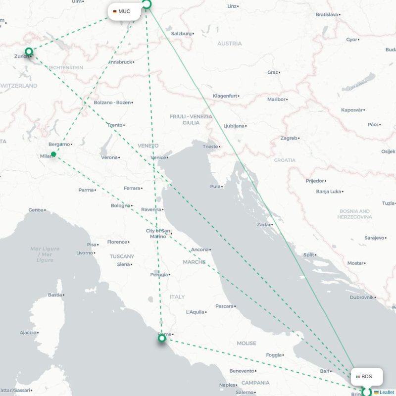 BDS - MUC route map