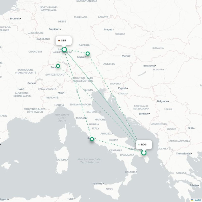 BDS - STR route map