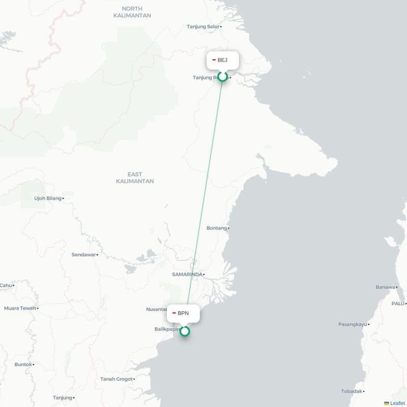 BEJ - BPN route map