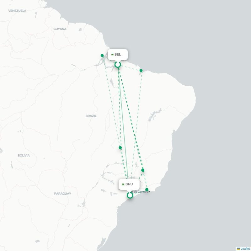 BEL - GRU route map
