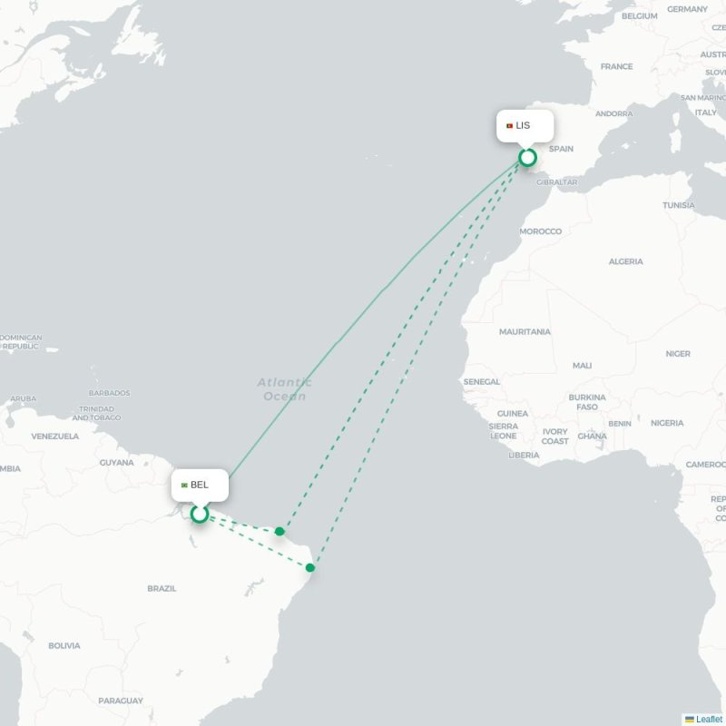 BEL - LIS route map