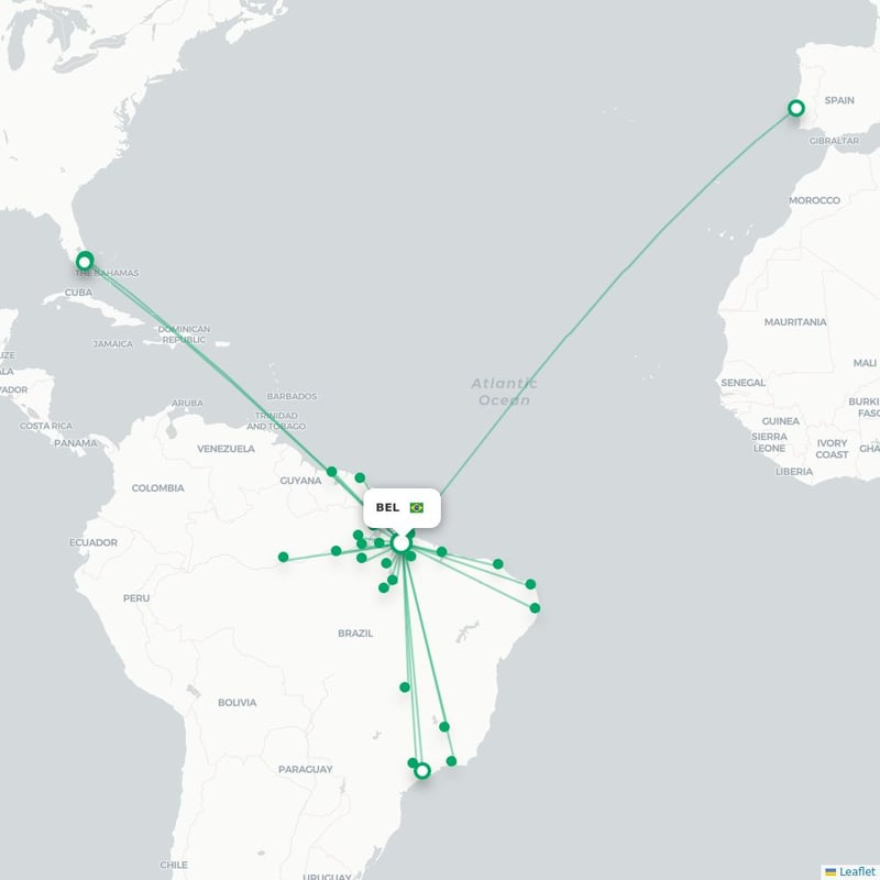 Route map Belem  BEL airport