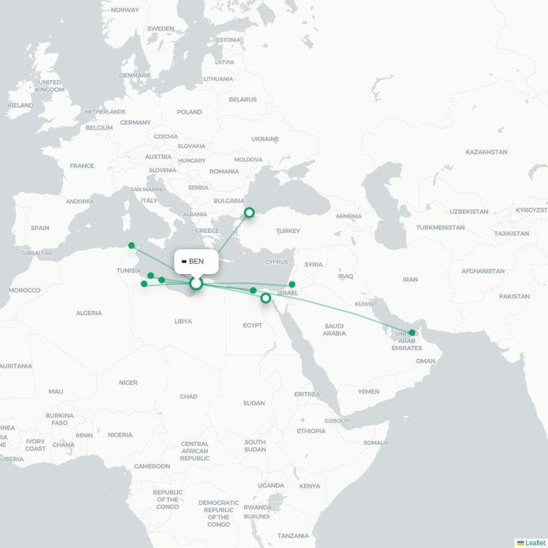BEN - FCO route map
