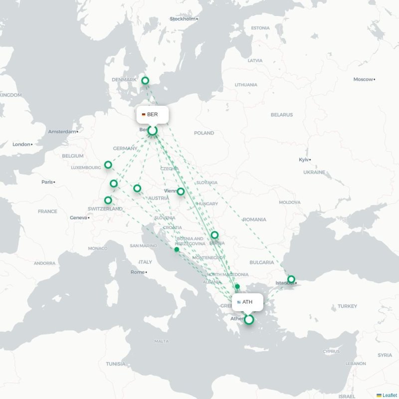 BER - ATH route map
