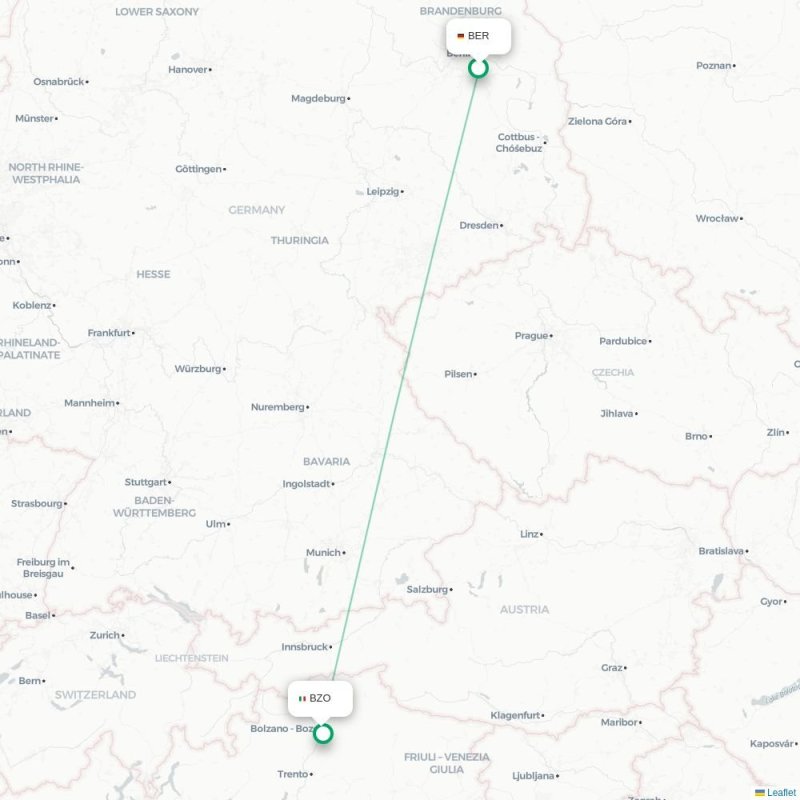 BER - BZO route map