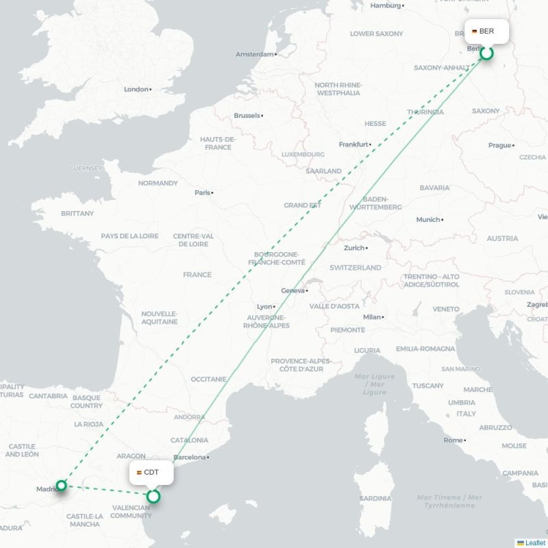 BER - CDT route map