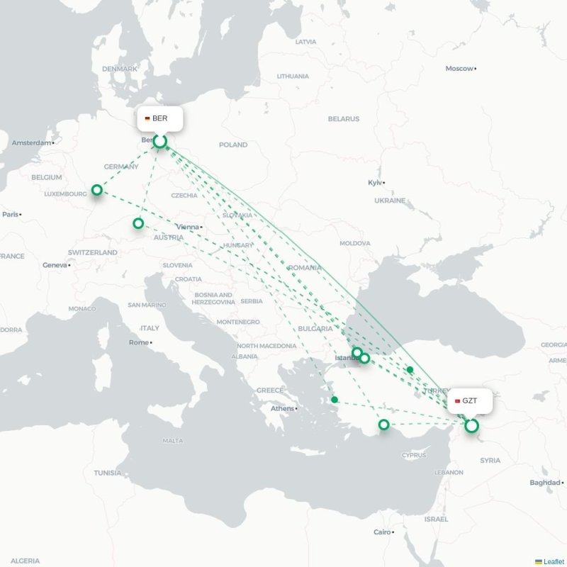 BER - GZT route map