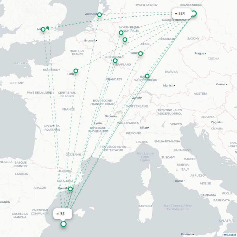 BER - IBZ route map