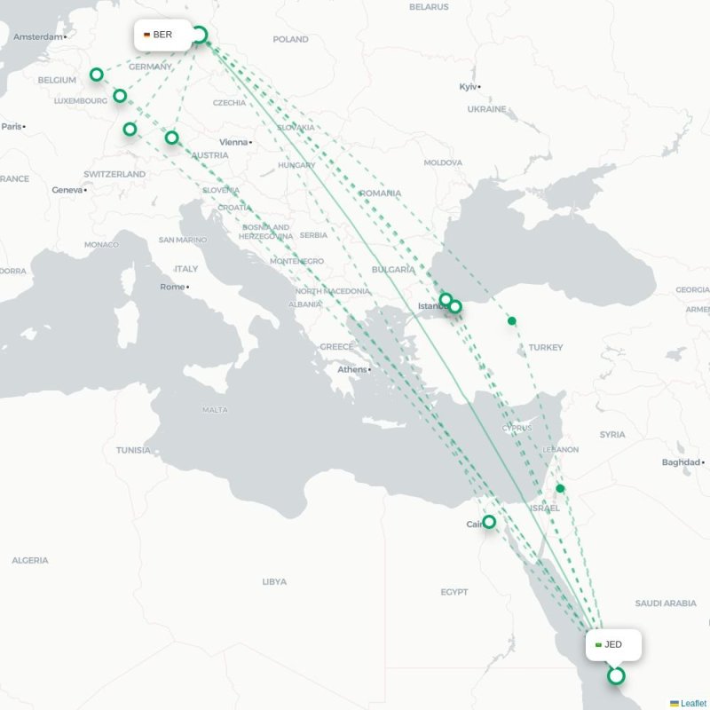 BER - JED route map