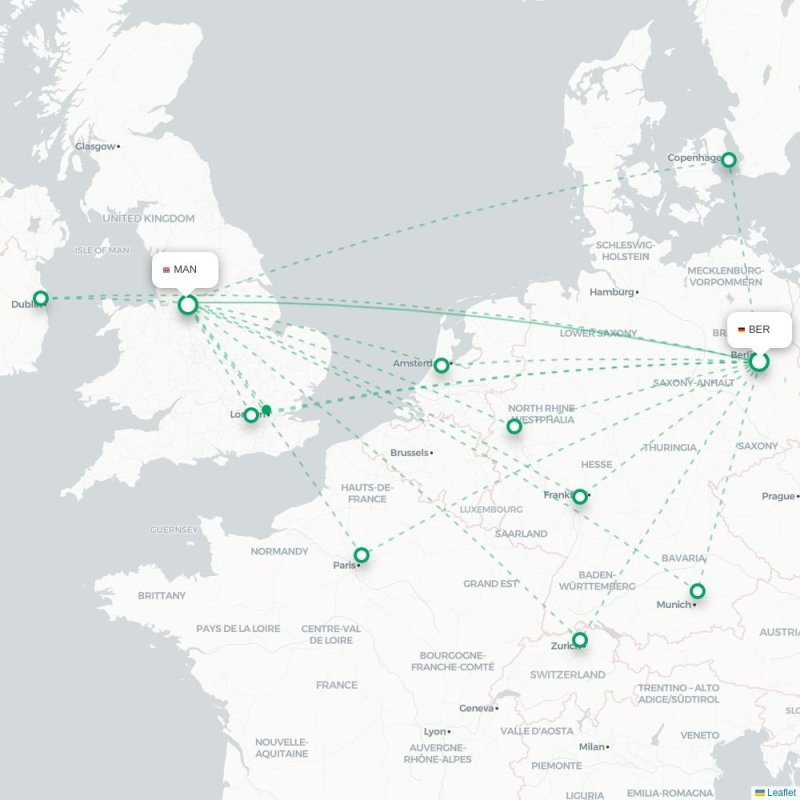BER - MAN route map