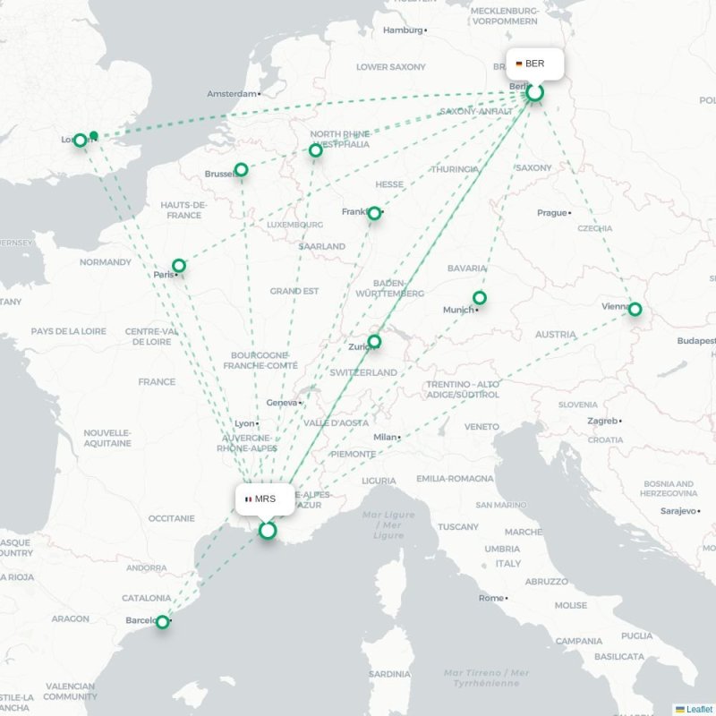 BER - MRS route map