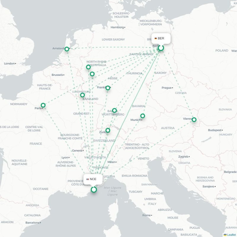 BER - NCE route map