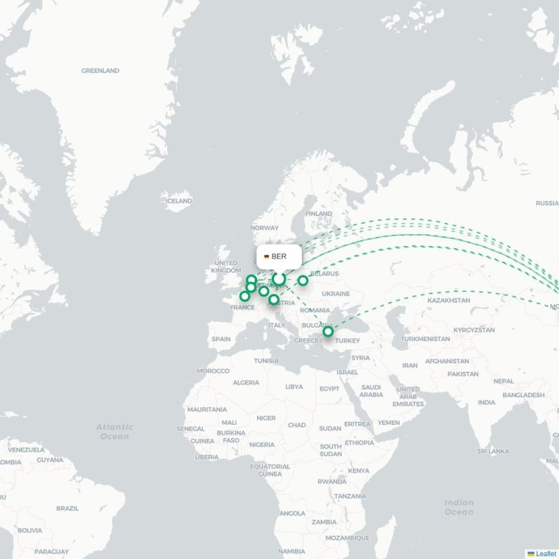 BER - PEK route map