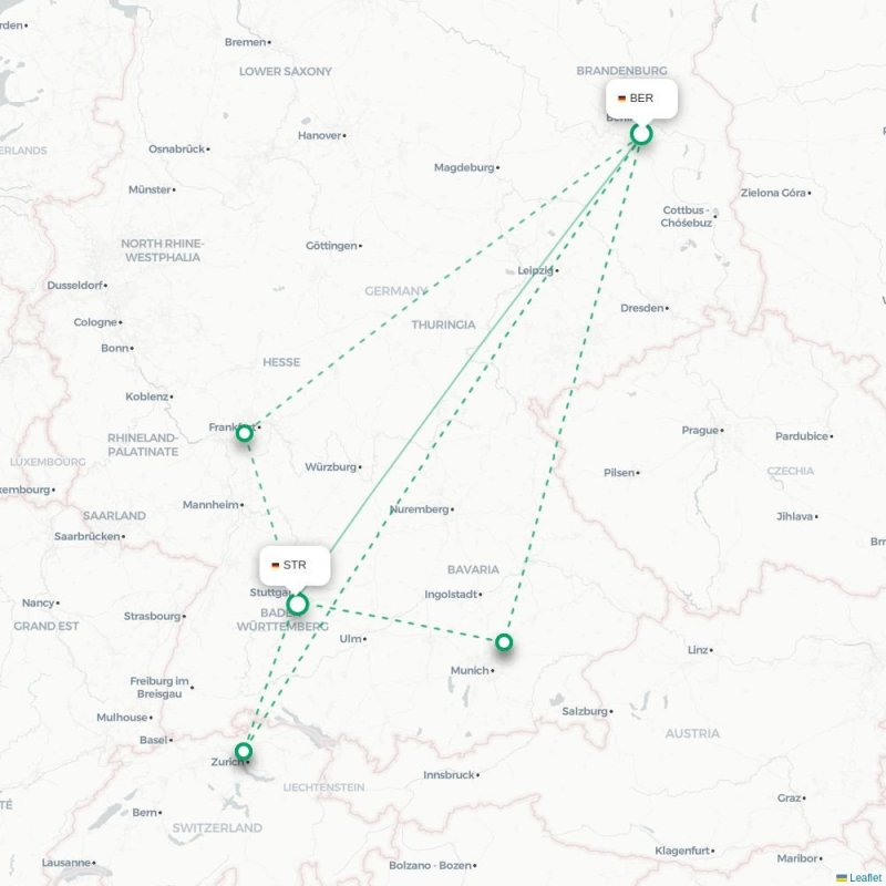 BER - STR route map
