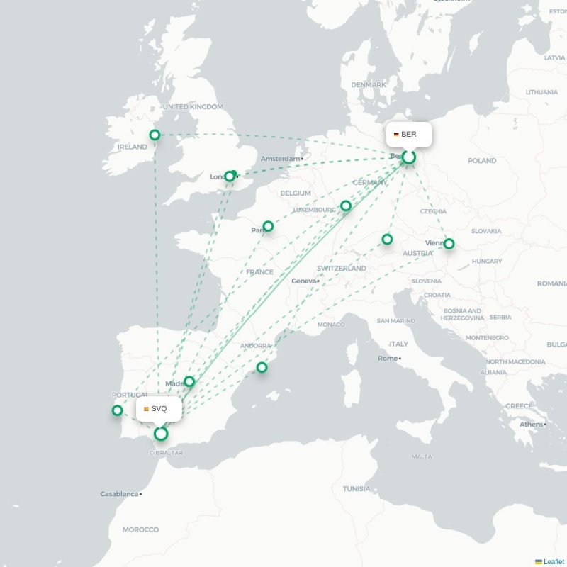 BER - SVQ route map