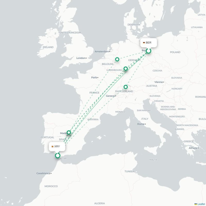 BER - XRY route map
