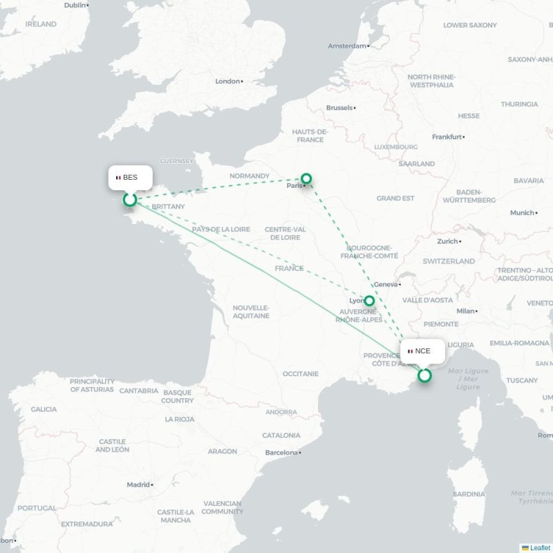 BES - NCE route map