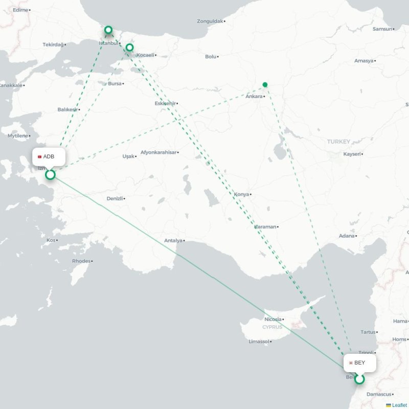 BEY - ADB route map