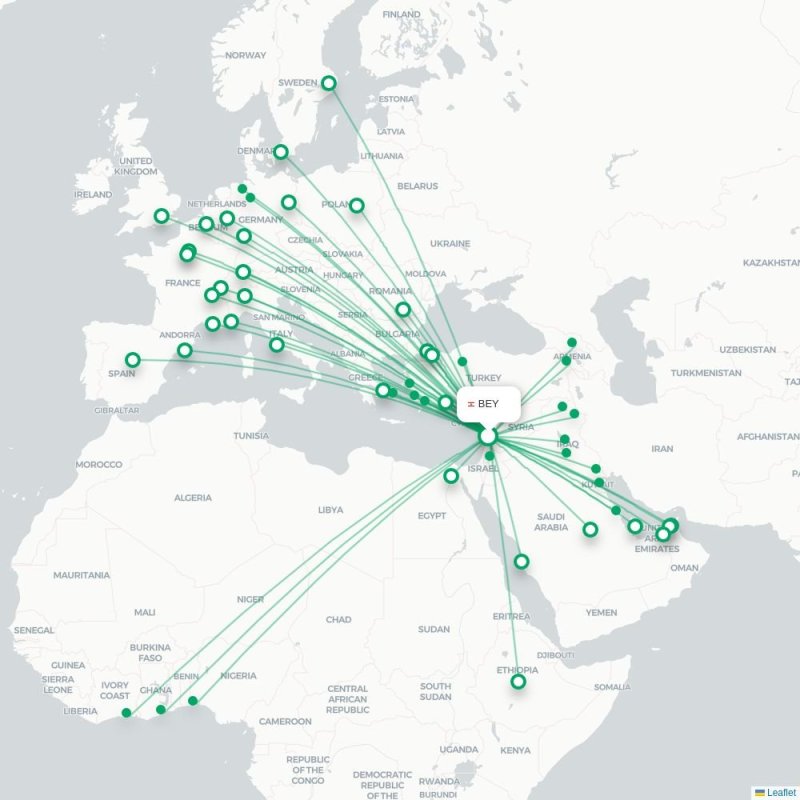 BEY - COV route map
