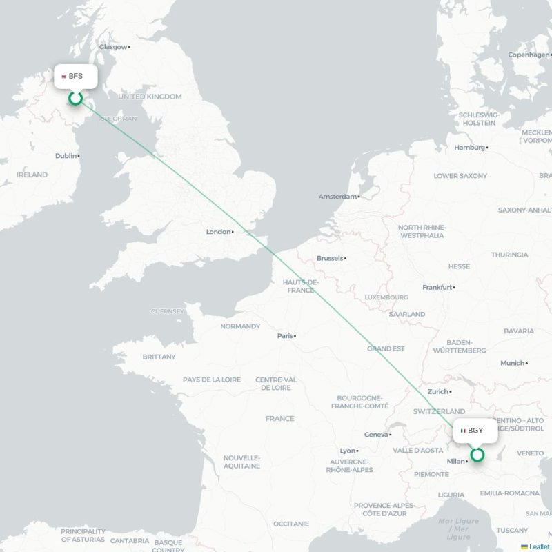 BFS - BGY route map