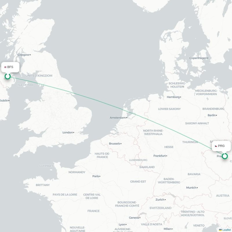 BFS - PRG route map