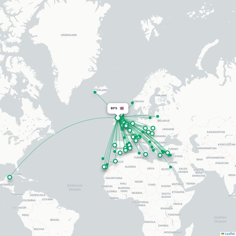 Route map Belfast  BFS 