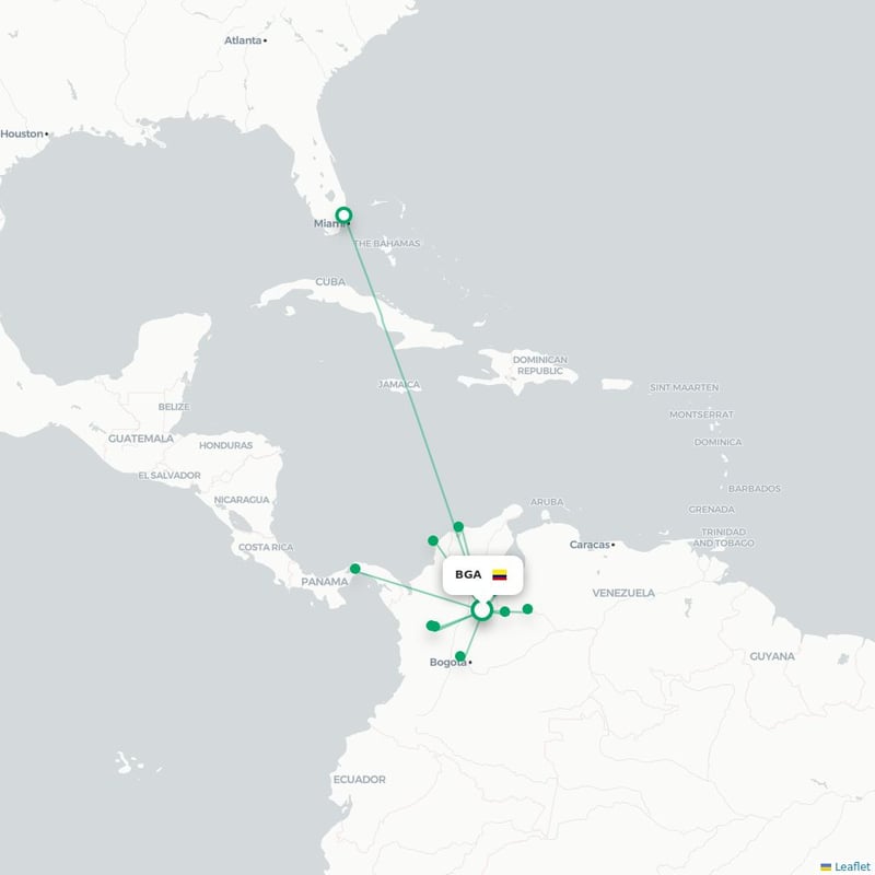 Route map Bucaramanga  BGA 