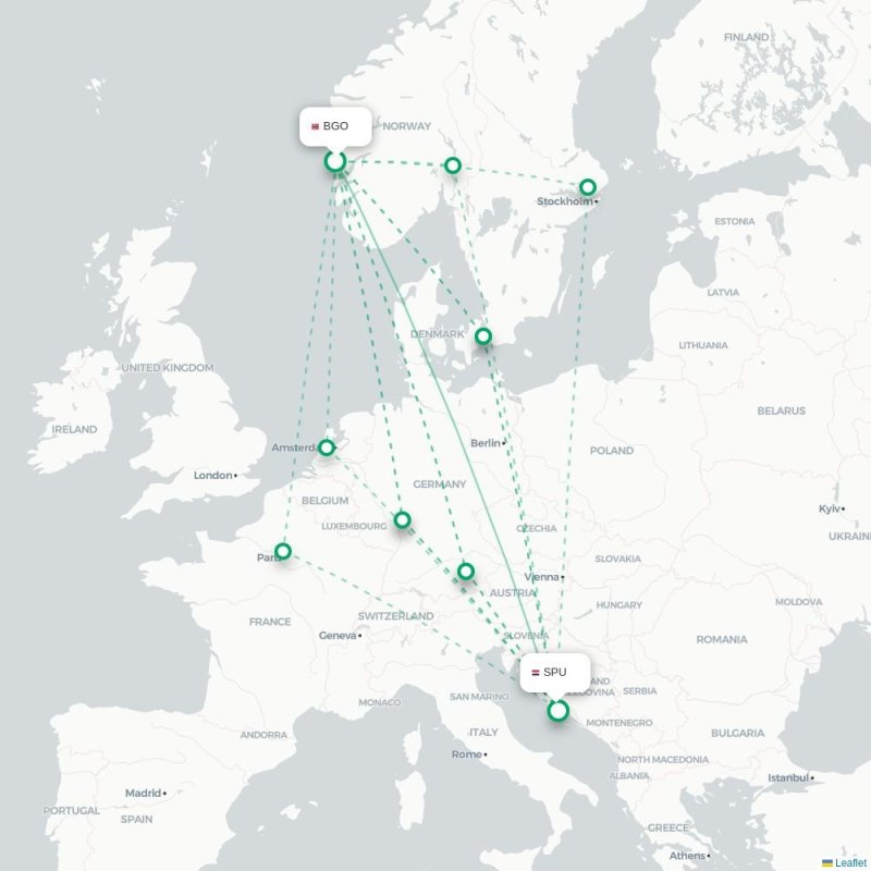 BGO - SPU route map