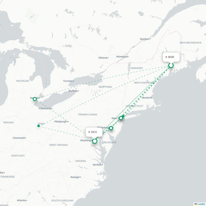 BGR - DCA route map