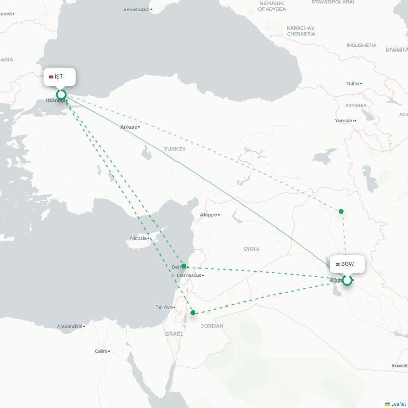 BGW - IST route map