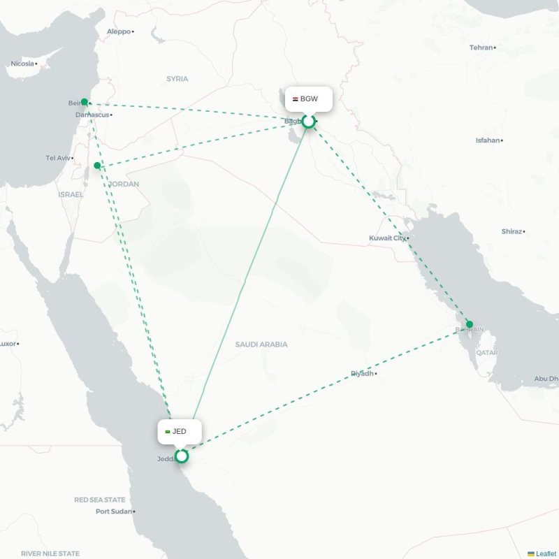 BGW - JED route map