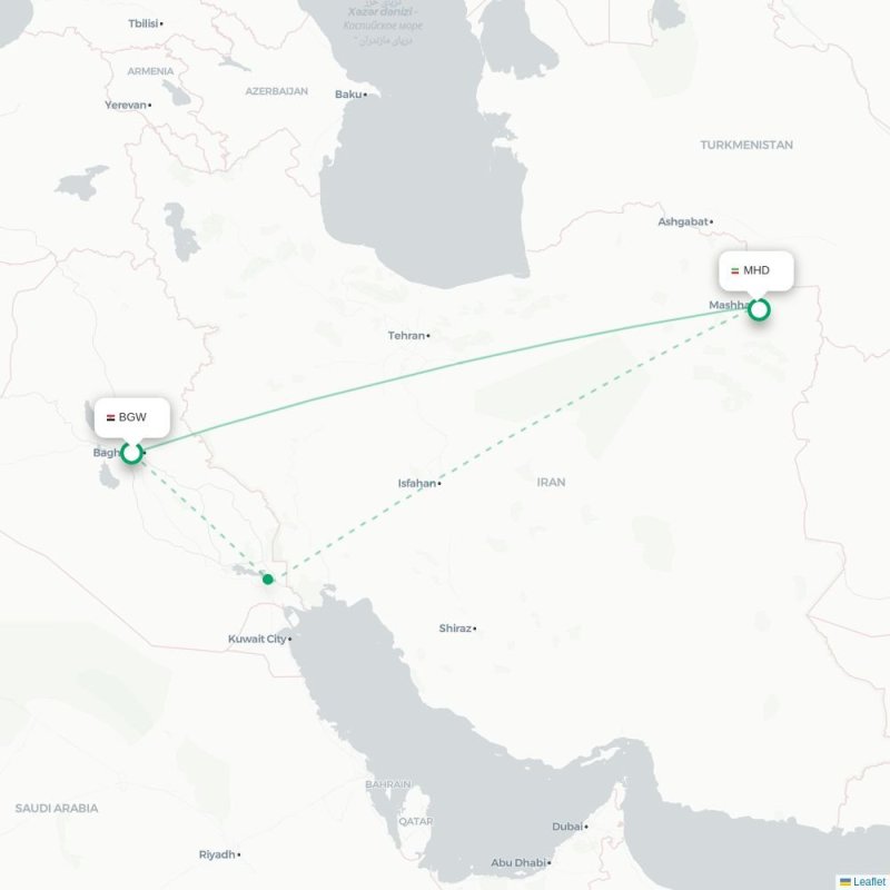 BGW - MHD route map