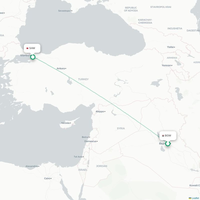 BGW - SAW route map