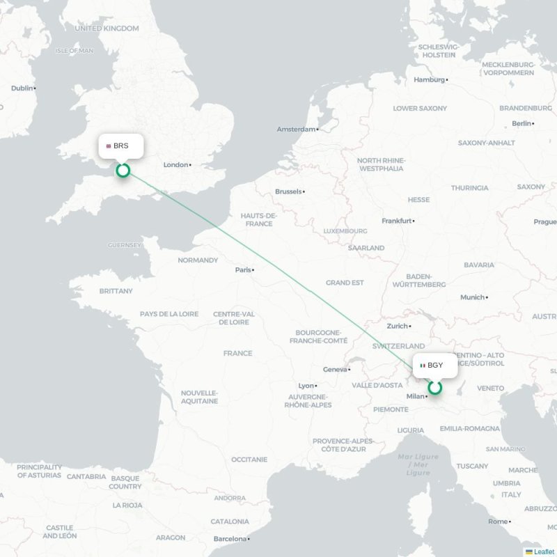 BGY - BRS route map